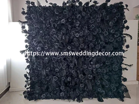 black flower wall