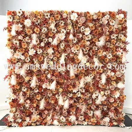 flower wall with balloon garland