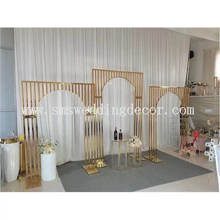 gold stands for wedding flowers